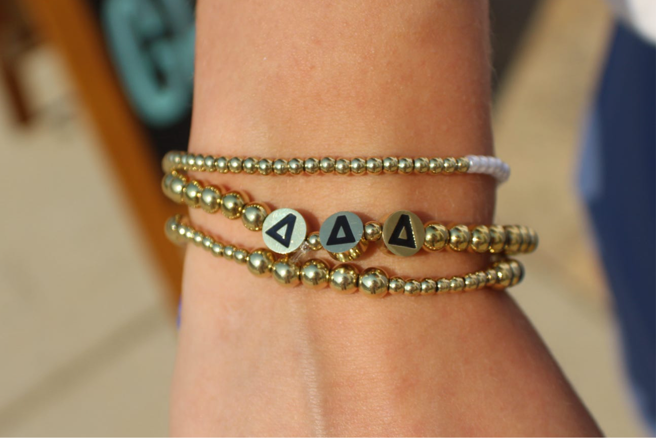 Delta Delta Delta Beaded Bracelet Stack