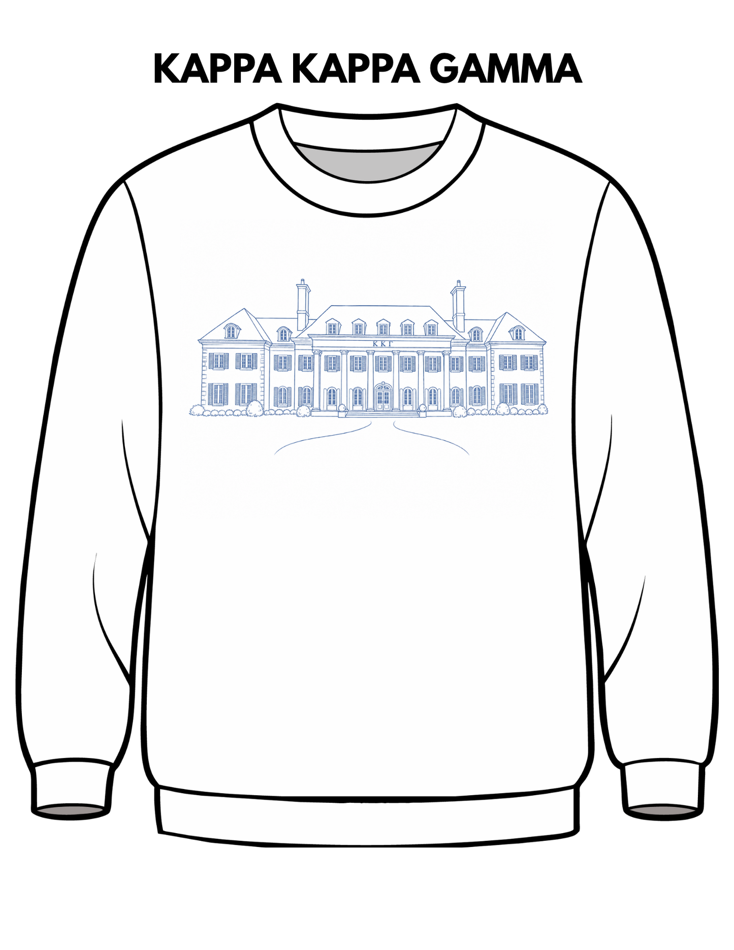 Kappa Kappa Gamma Embroidered House Crewneck