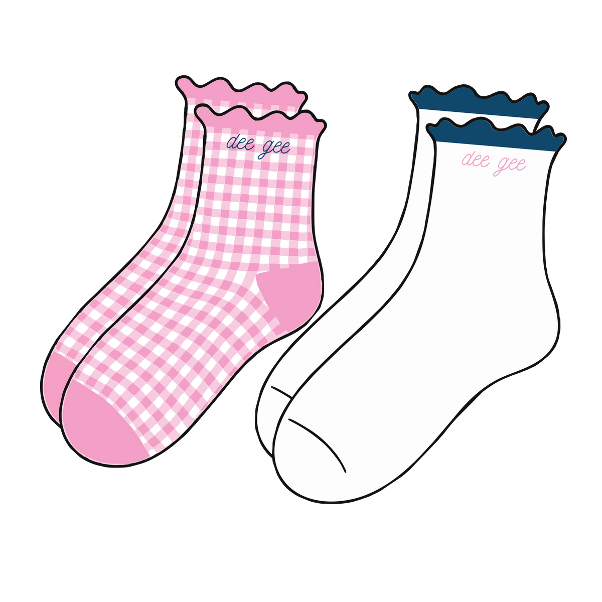 Delta Gamma Ruffle Sock Set
