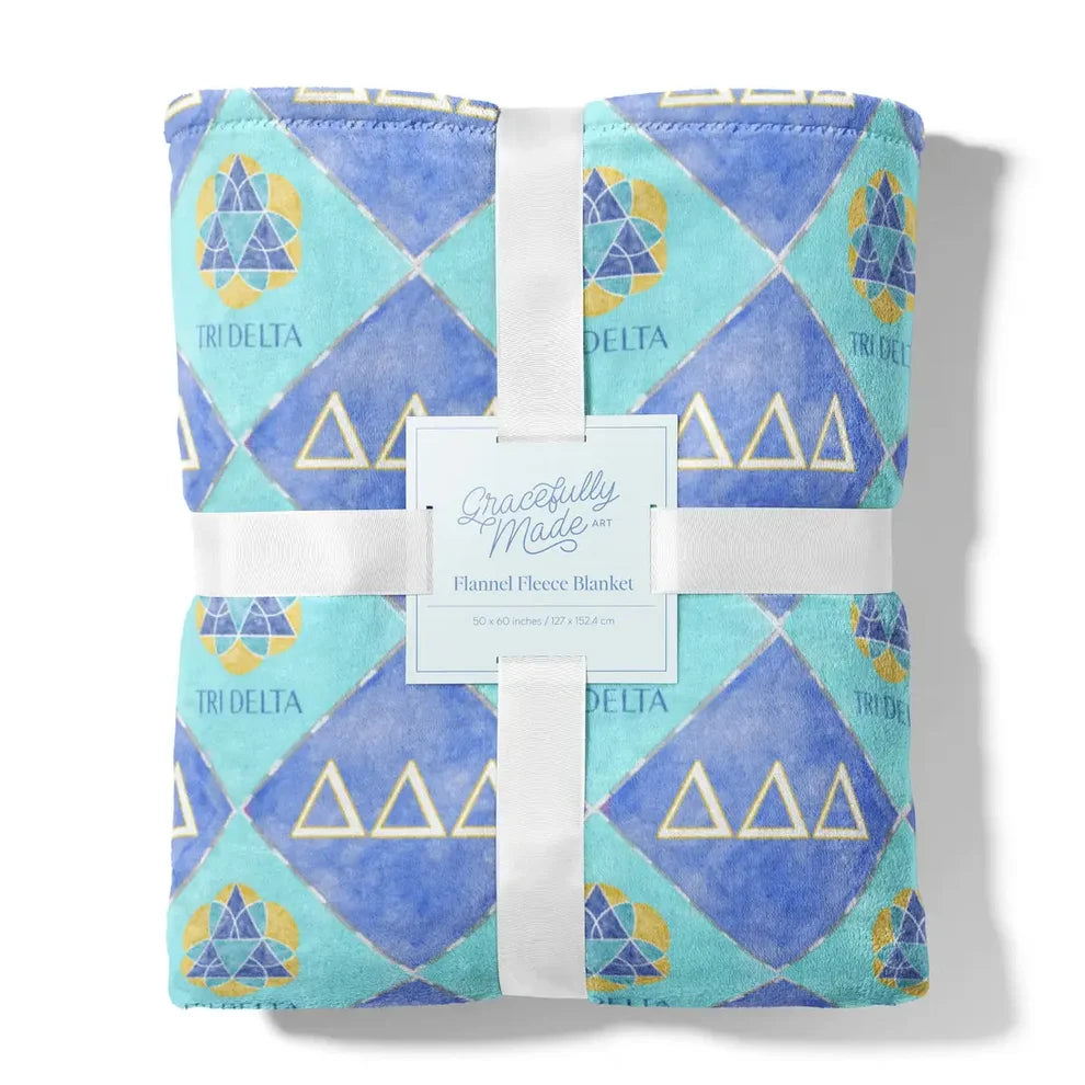 Delta Delta Delta Flannel Fleece Blanket
