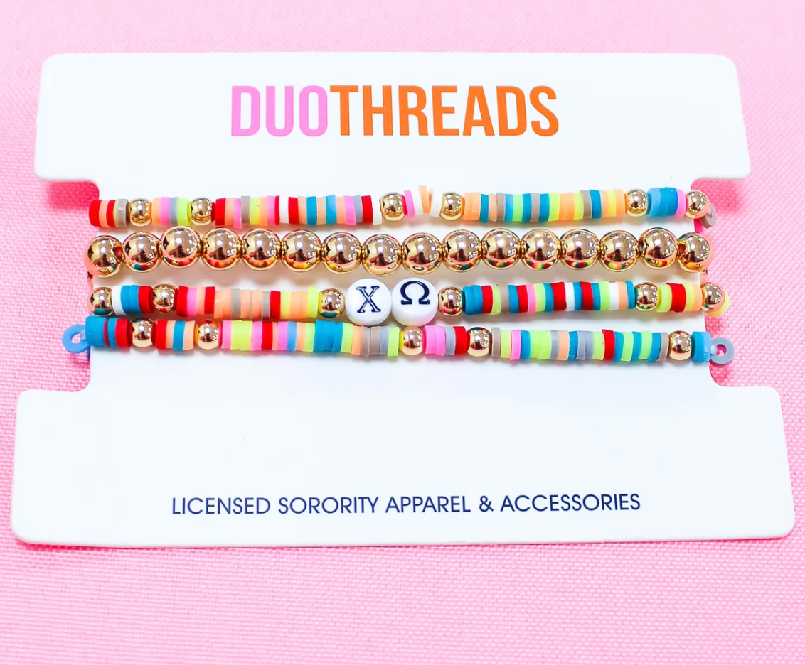 Chi Omega Beaded Bracelets