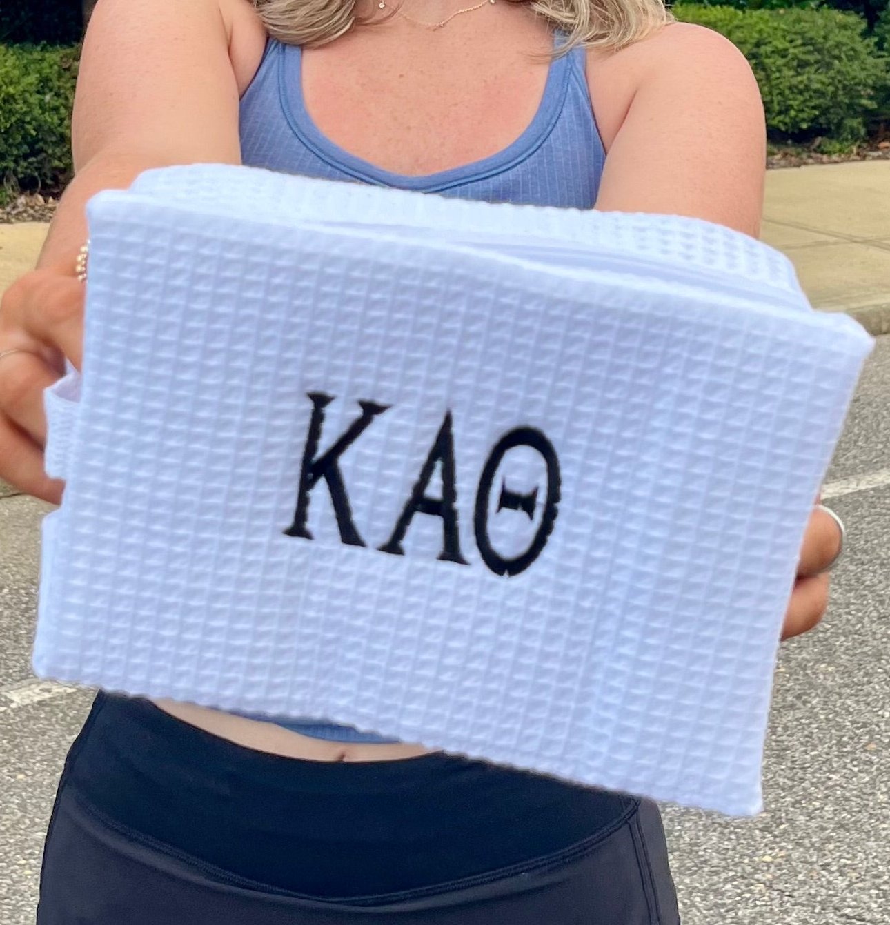 Pi Beta Phi Embroidered Waffle Makeup Bag