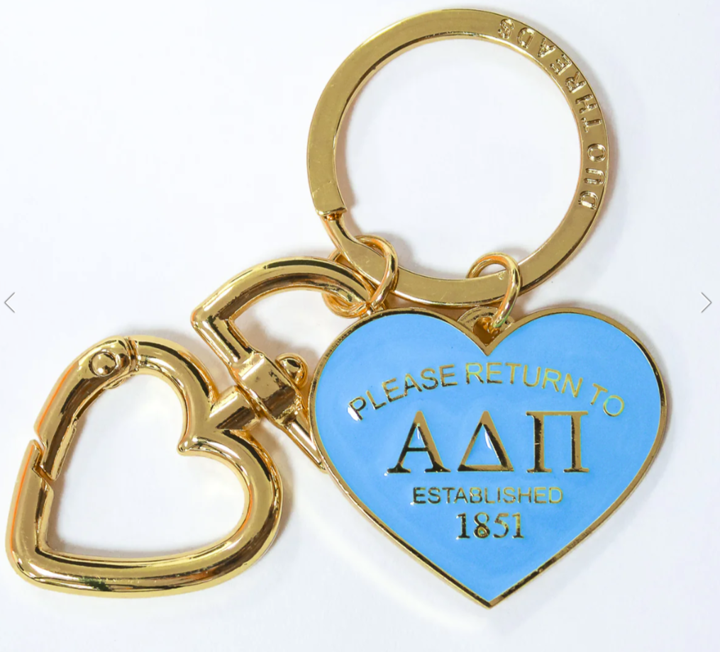 Alpha Delta Pi Heart Keychain