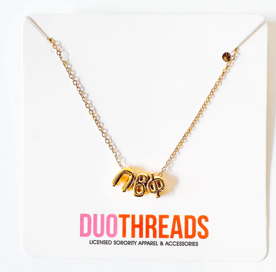Pi Beta Phi Bubble Gold Necklace