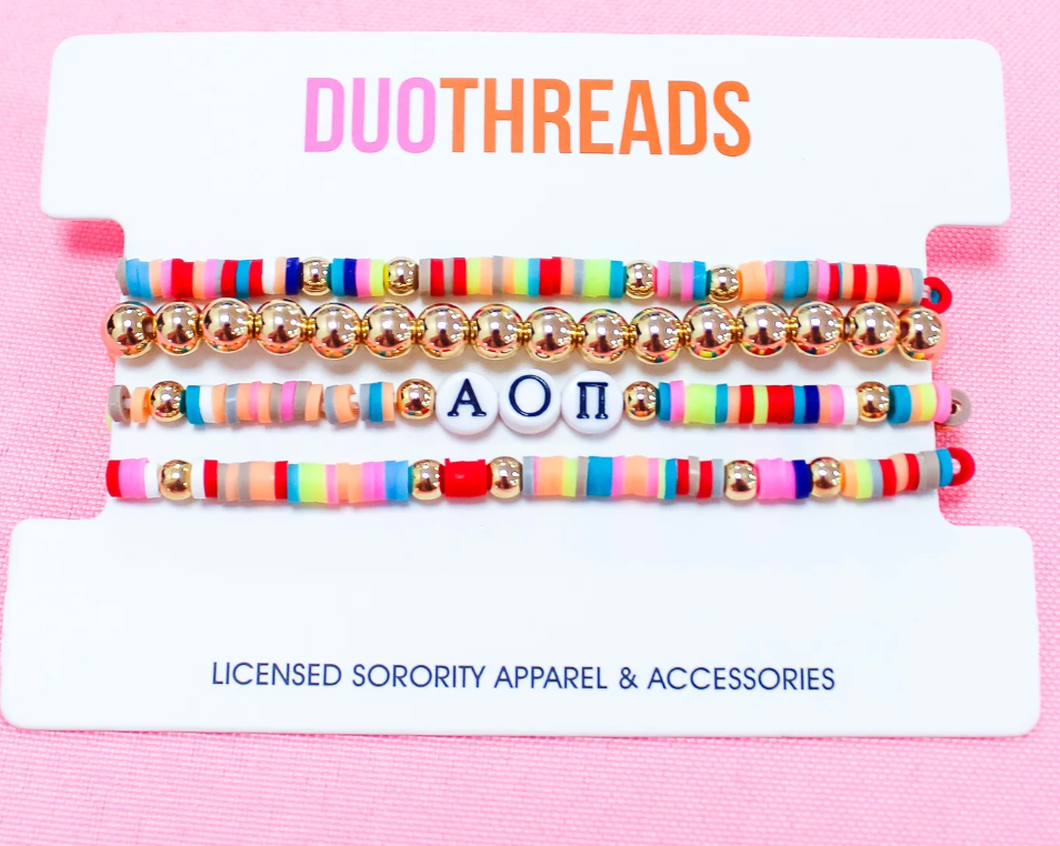 Alpha Omicron Pi Beaded Bracelets
