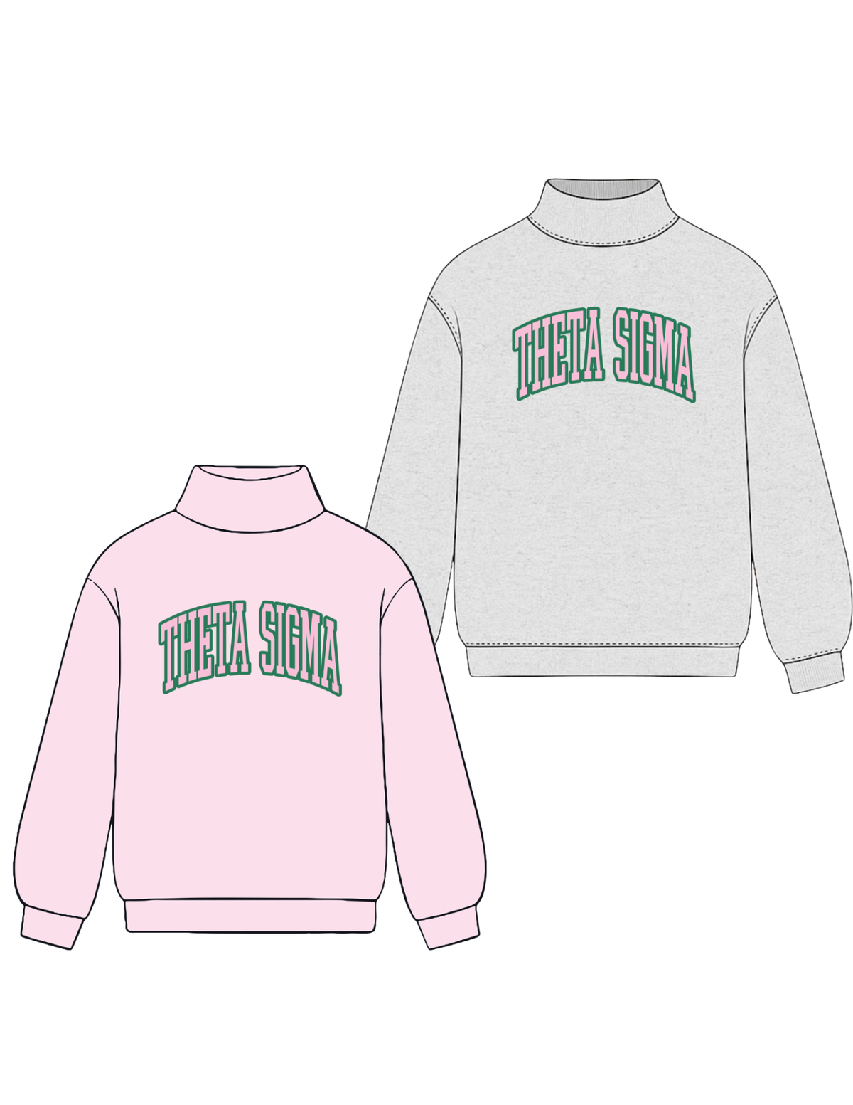 Theta Sigma Mock Neck
