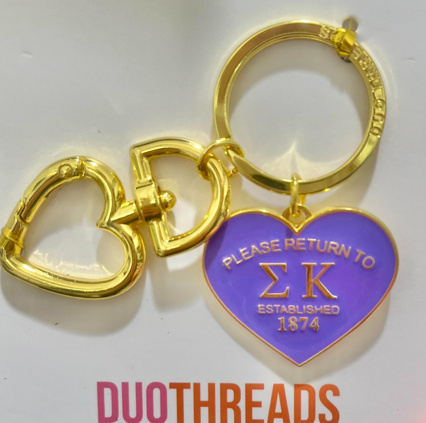 Sigma Kappa Heart Keychain