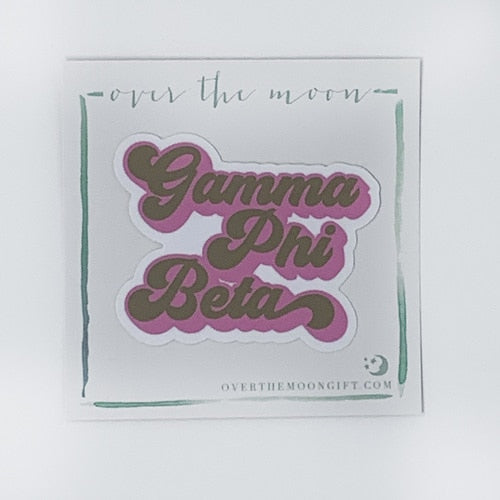 Gamma Phi Beta Retro Decal