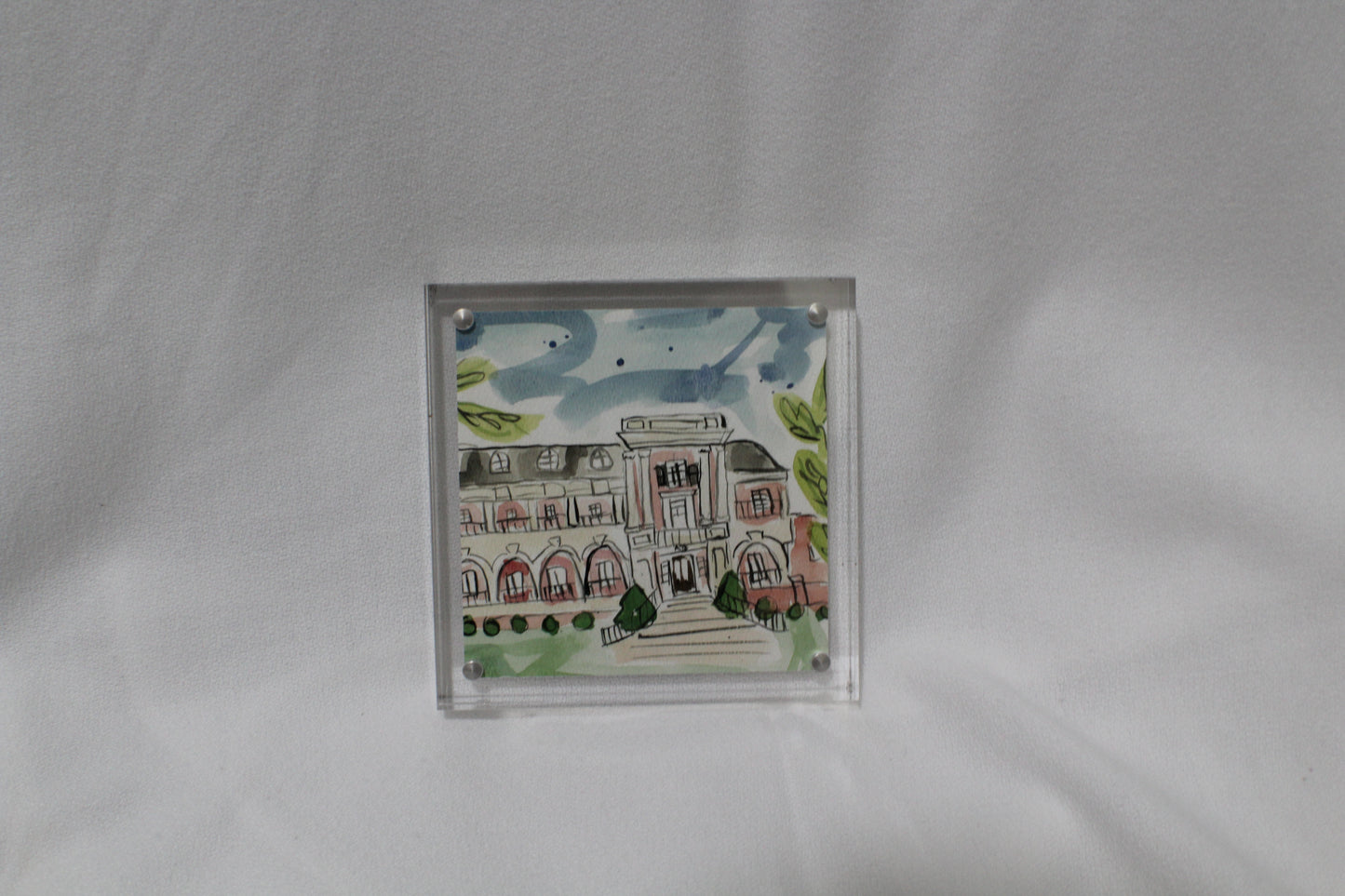 Alpha Phi Acrylic Framed House Painting