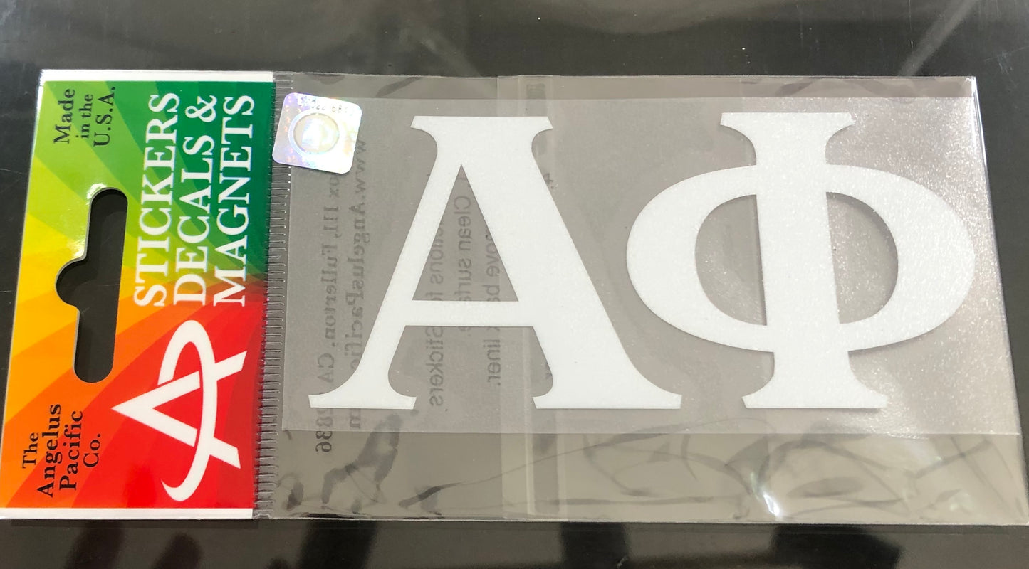 Alpha Phi White Car Decal
