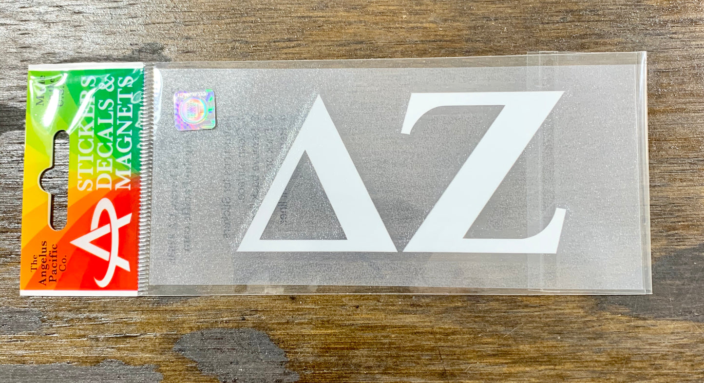 Delta Zeta White Car Decal