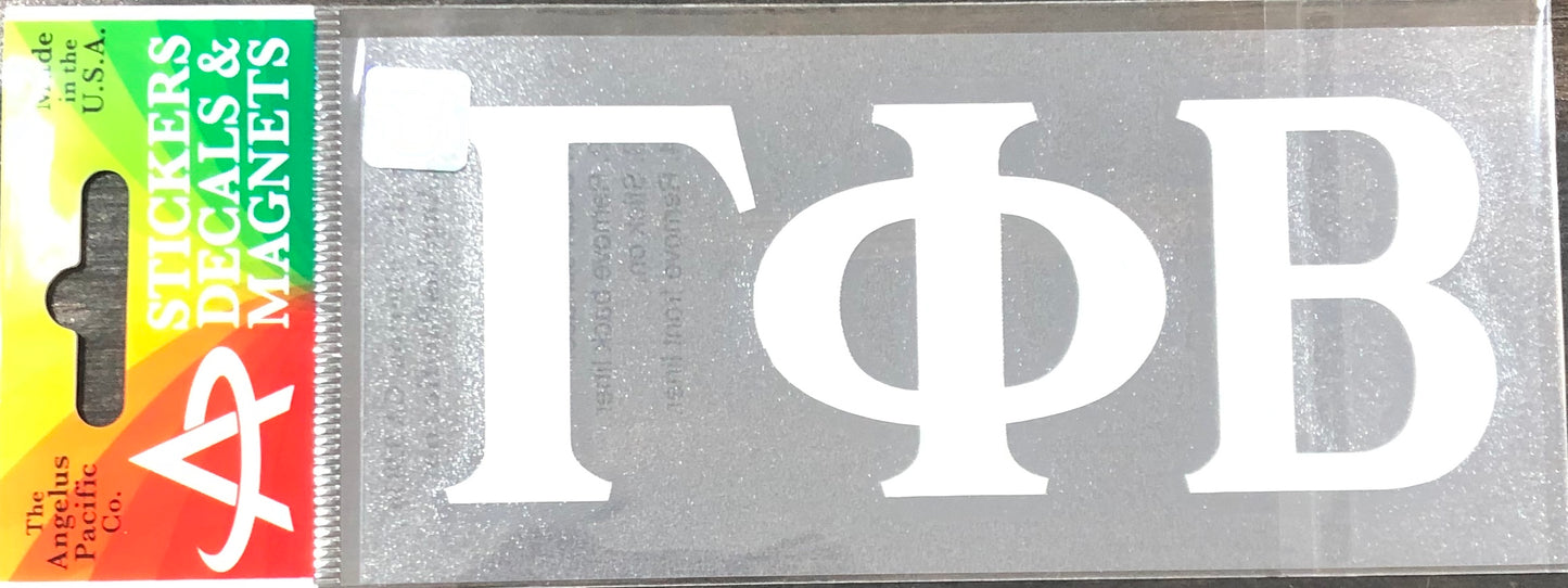 Gamma Phi Beta White Car Decal