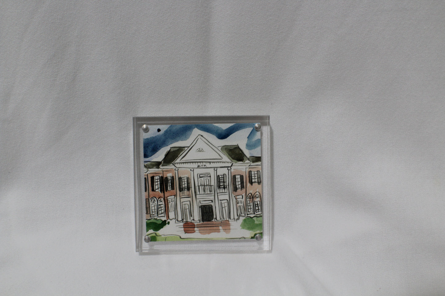 Zeta Tau Alpha Acrylic Framed House Painting