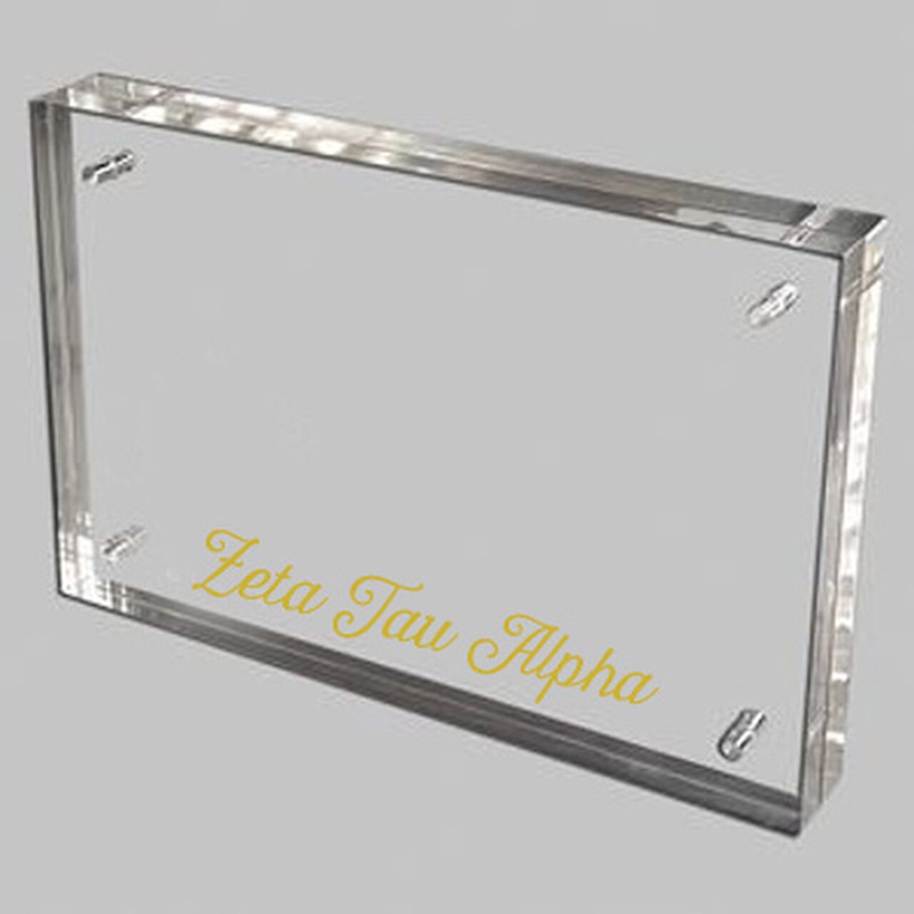 Zeta Tau Alpha Gold and Acrylic Picture Frame