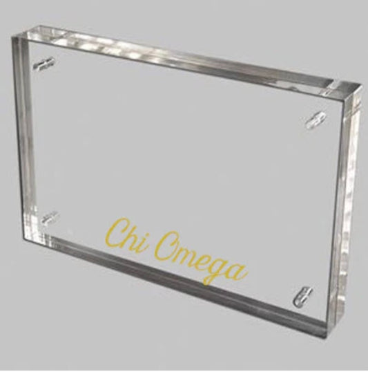 Chi Omega Gold Acrylic Picture Frame