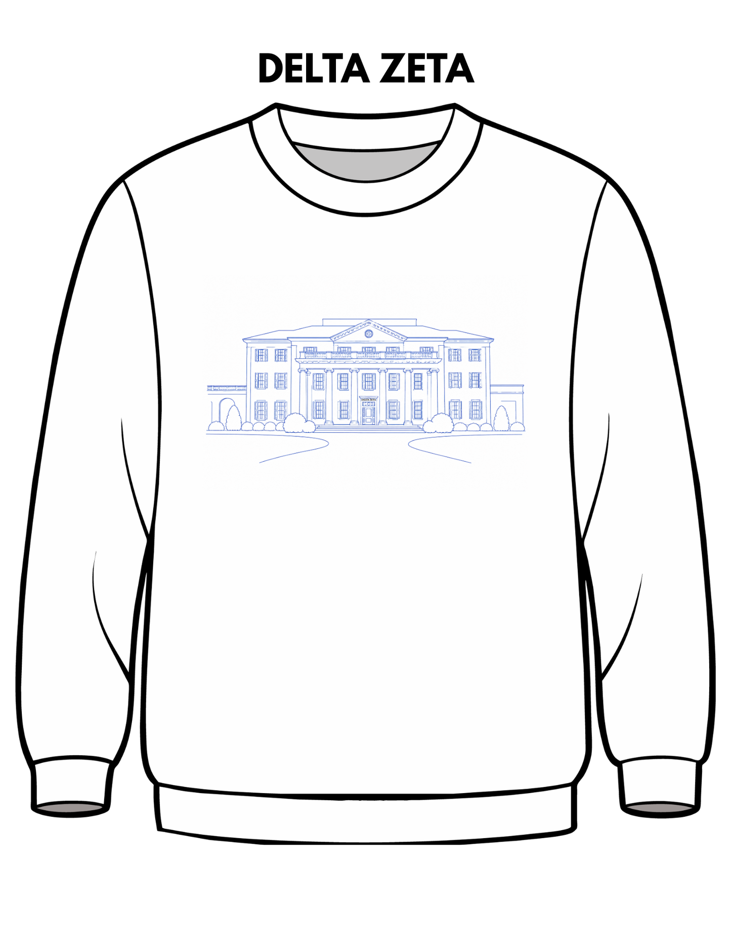 Delta Zeta Embroidered House Crewneck