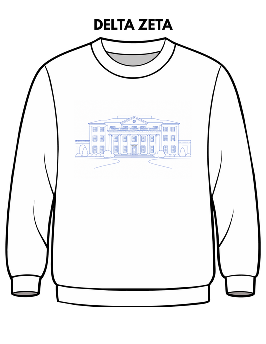 Delta Zeta Embroidered House Crewneck