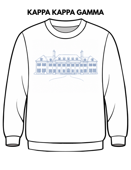 Kappa Kappa Gamma Embroidered House Crewneck