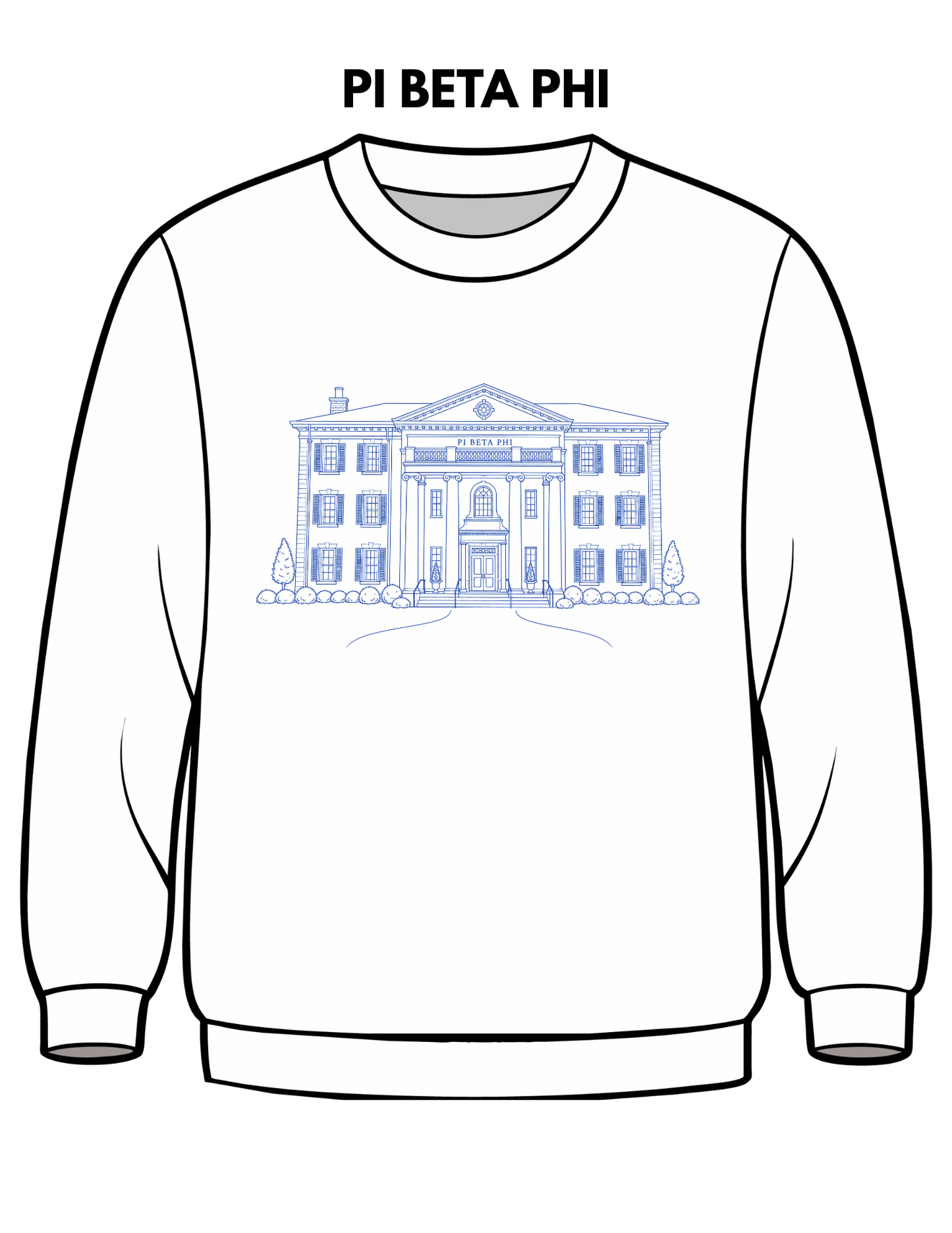 Pi Beta Phi Embroidered House Crewneck