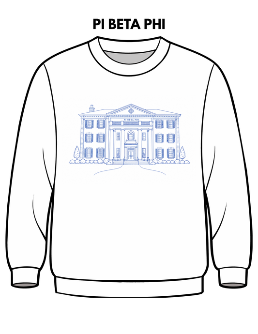 Pi Beta Phi Embroidered House Crewneck