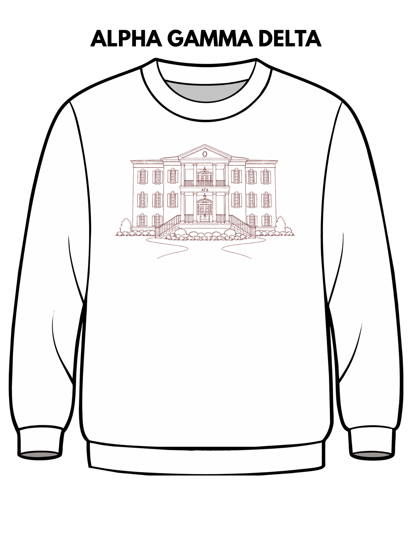 Alpha Gamma Delta Embroidered House Crewneck