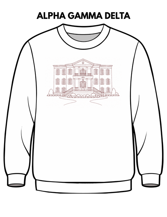 Alpha Gamma Delta Embroidered House Crewneck