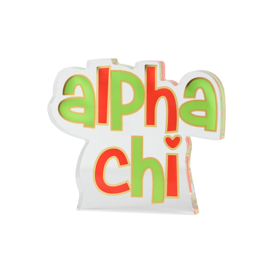 Alpha Chi Omega Acrylic Shelf Sitter