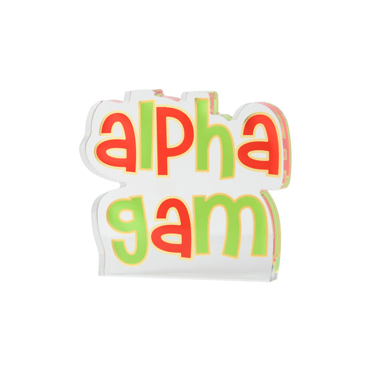 Alpha Gamma Delta Acrylic Shelf Sitter