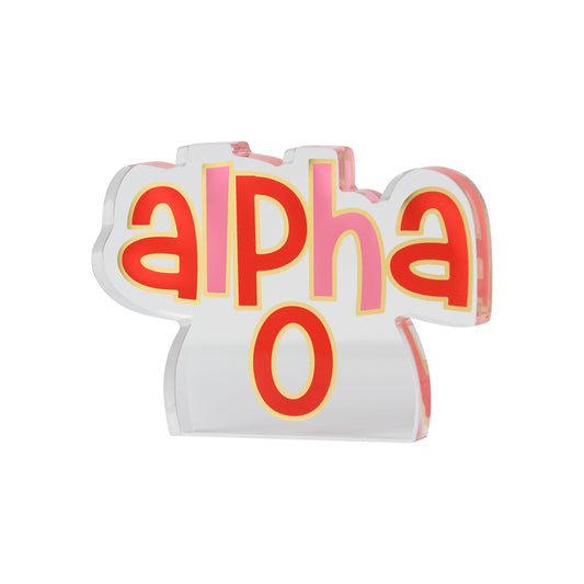 Alpha Omicron Pi Acrylic Shelf Sitter