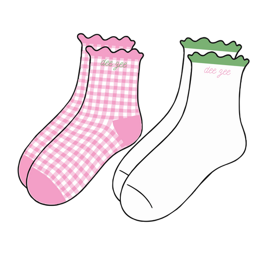 Delta Zeta Ruffle Sock Set