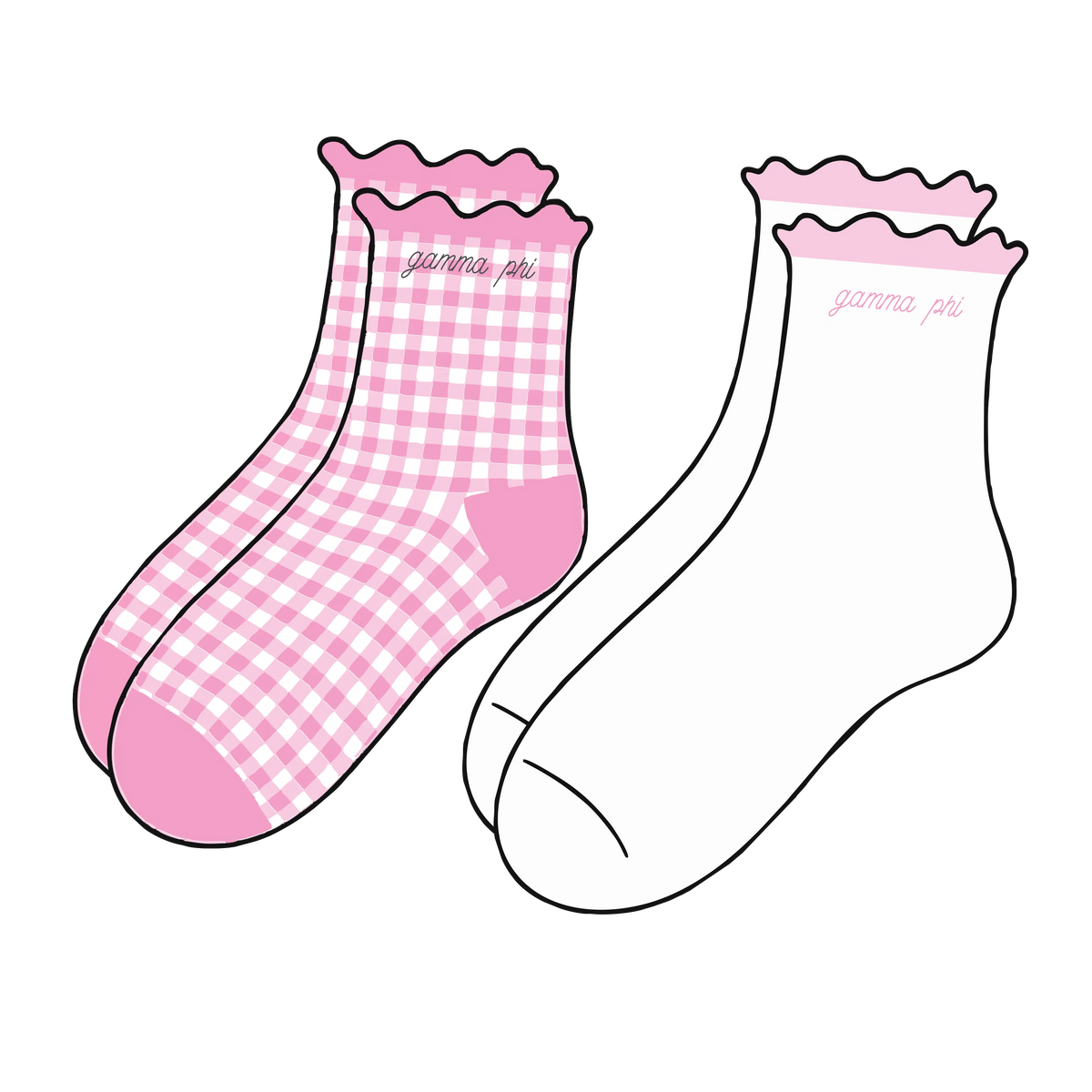 Gamma Phi Beta Ruffle Sock Set