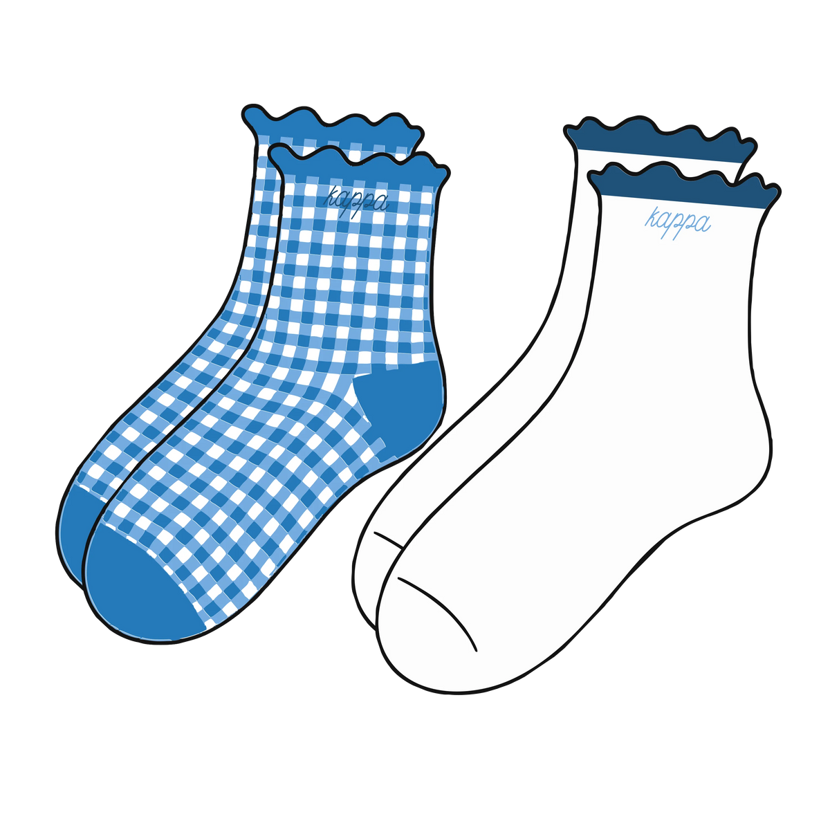 Kappa Kappa Gamma Ruffle Sock Set