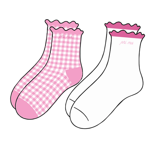 Phi Mu Ruffle Sock Set