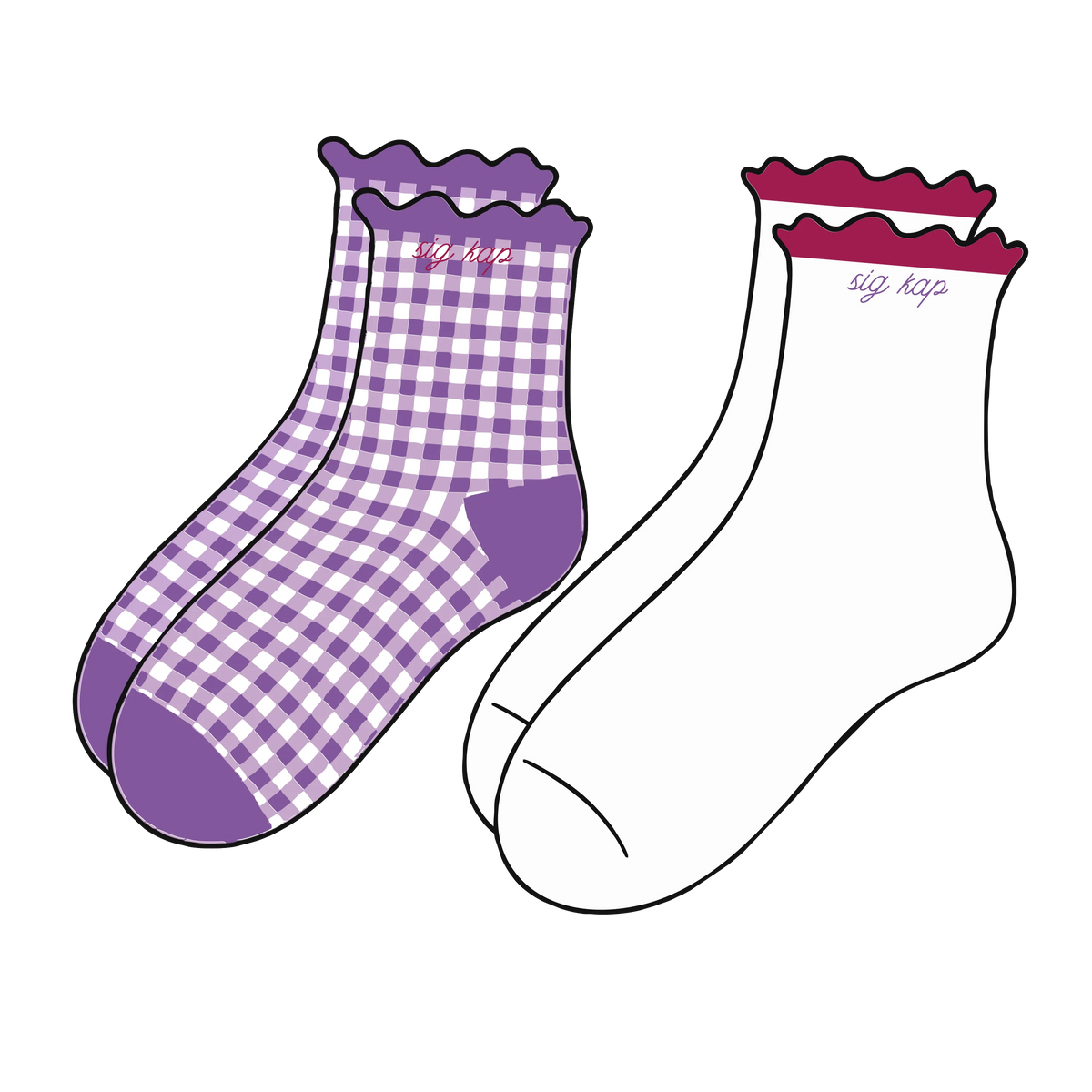 Sigma Kappa Ruffle Sock Set