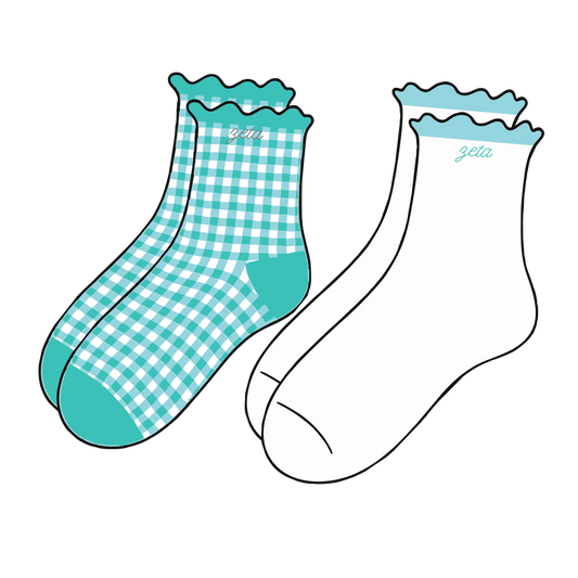 Zeta Tau Alpha Ruffle Sock Set