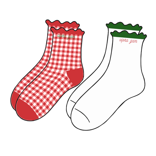 Alpha Gamma Delta Ruffle Sock Set