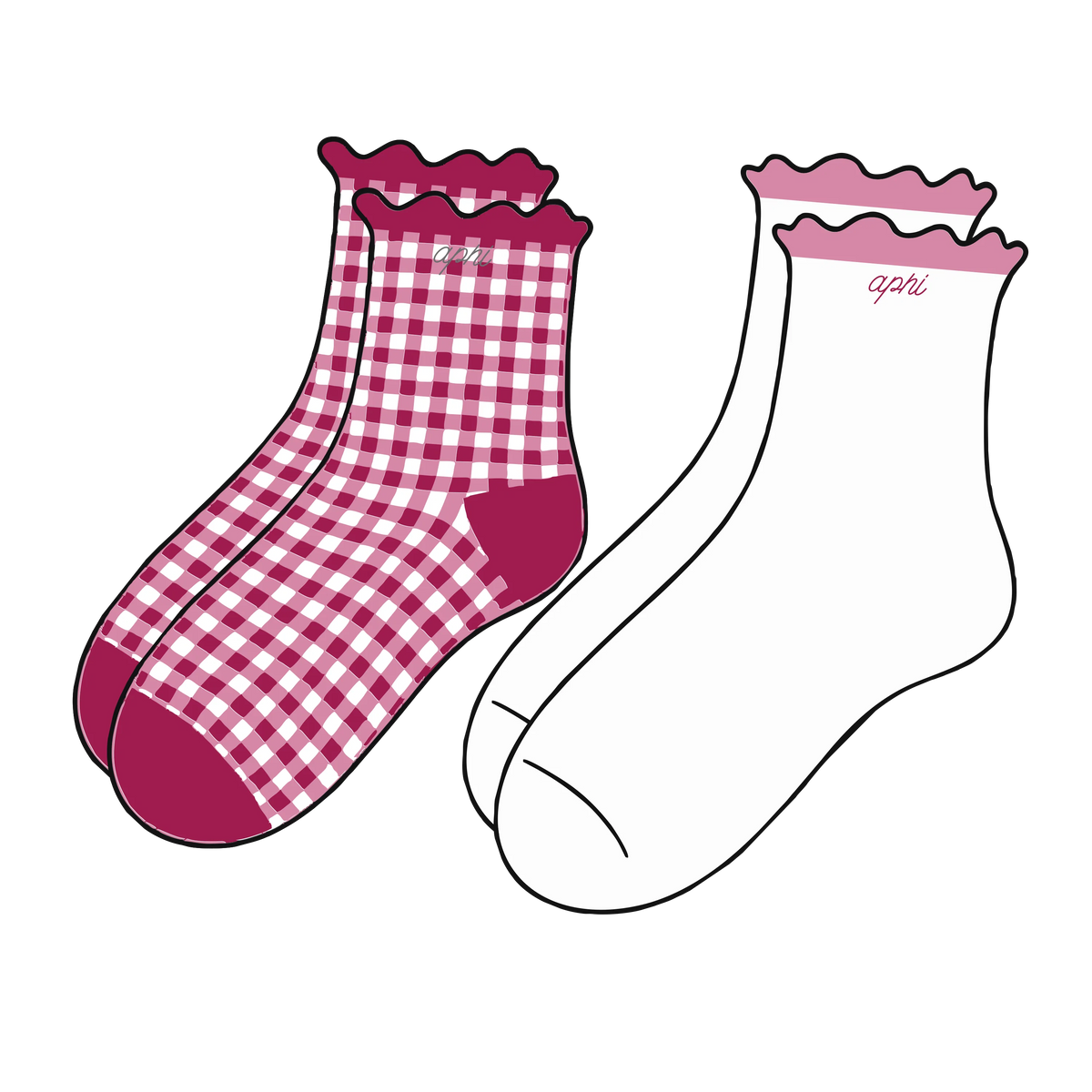 Alpha Phi Ruffle Sock Set