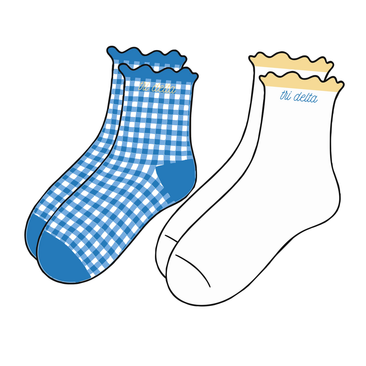 Delta Delta Delta Ruffle Sock Set