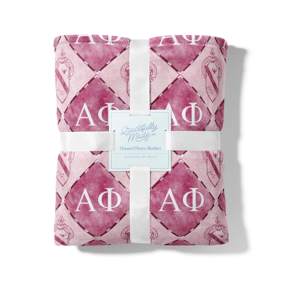Alpha Phi Flannel Fleece Blanket