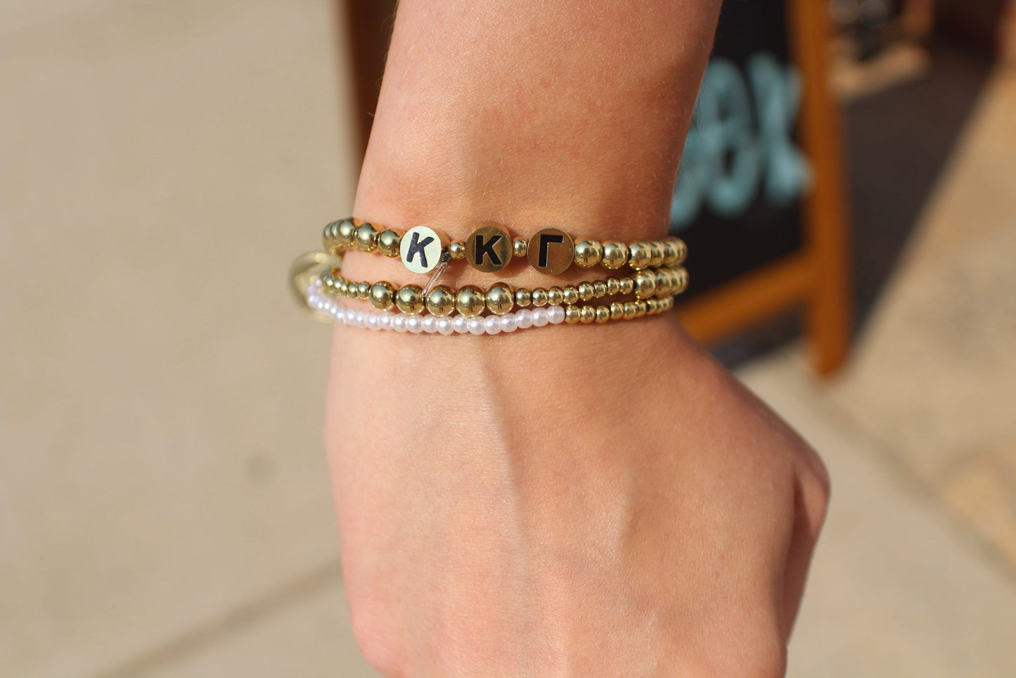 Kappa Kappa Gamma Beaded Bracelet Stack