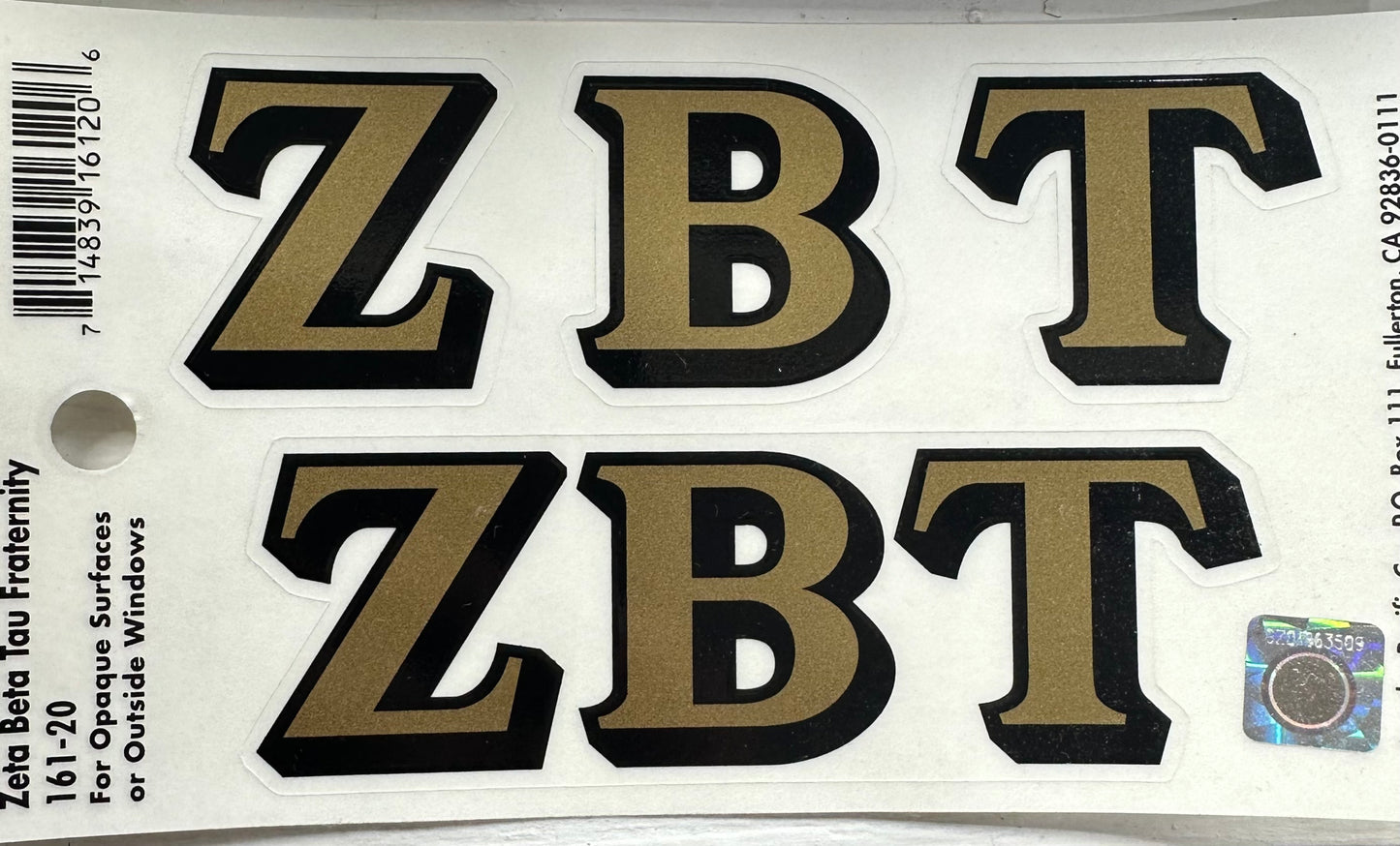 Zeta Beta Tau Sticker