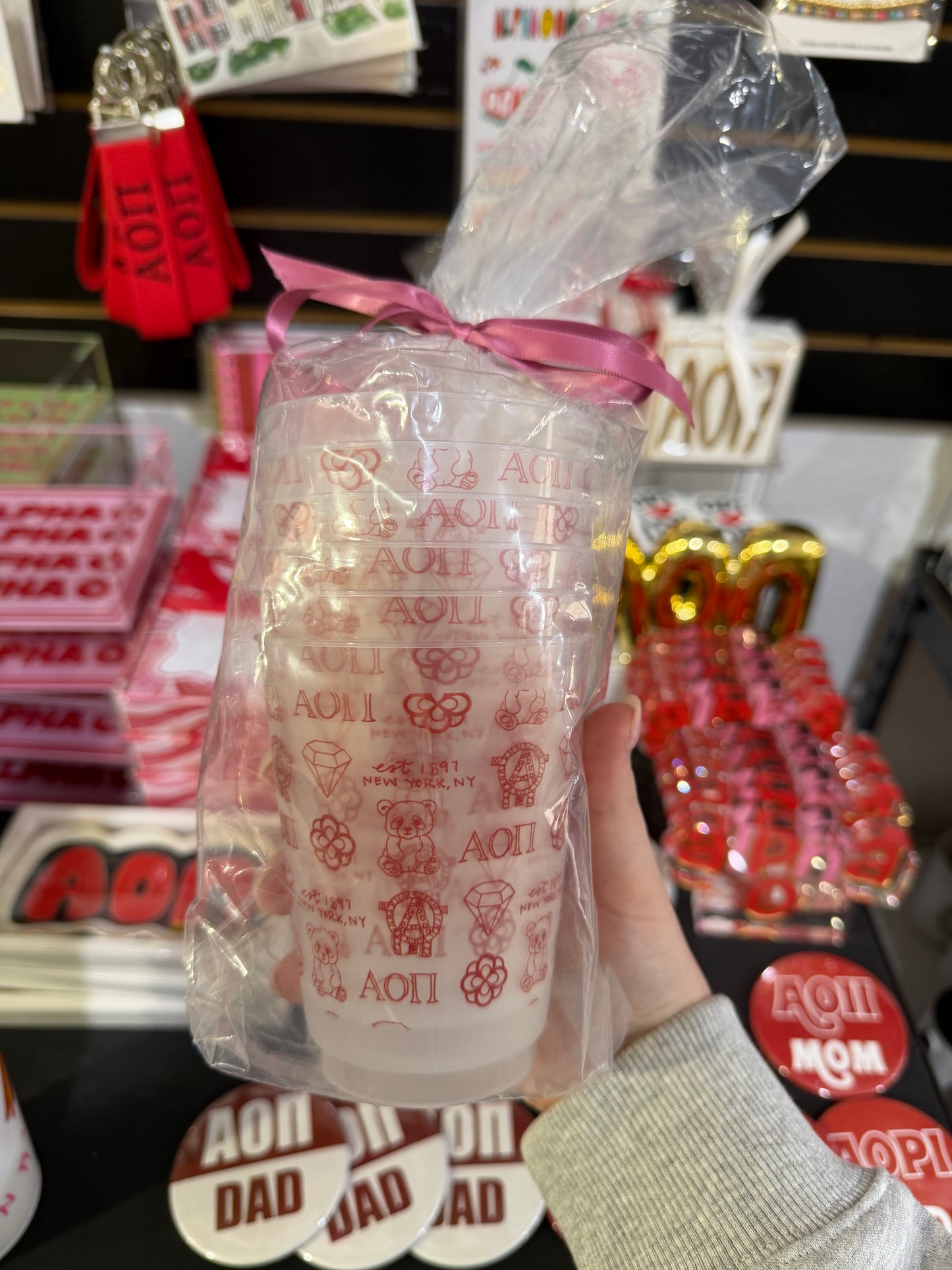 Alpha Omicron Pi All Over Frost Flex Cup Sleeve