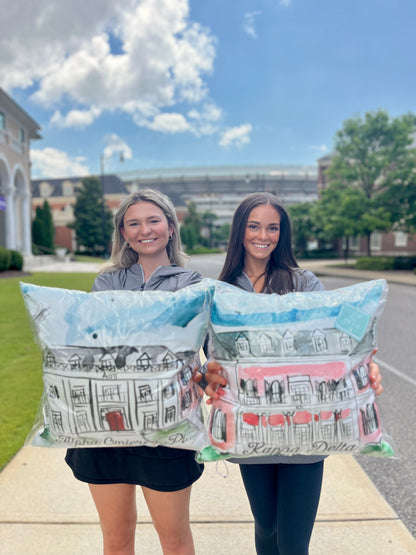 Pi Beta Phi Watercolor House Pillow