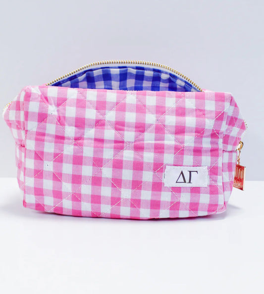 Delta Gamma Gingham Makeup Bag