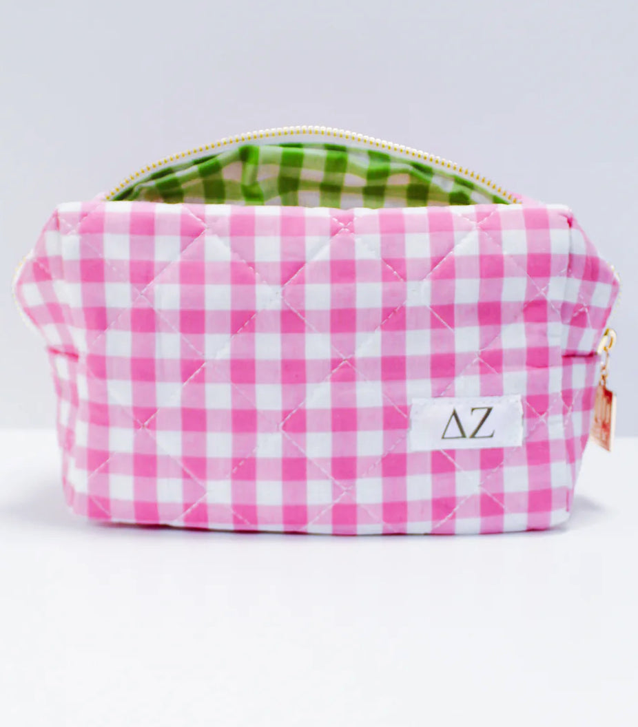 Delta Zeta Gingham Makeup Bag