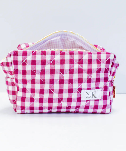 Sigma Kappa Gingham Makeup Bag