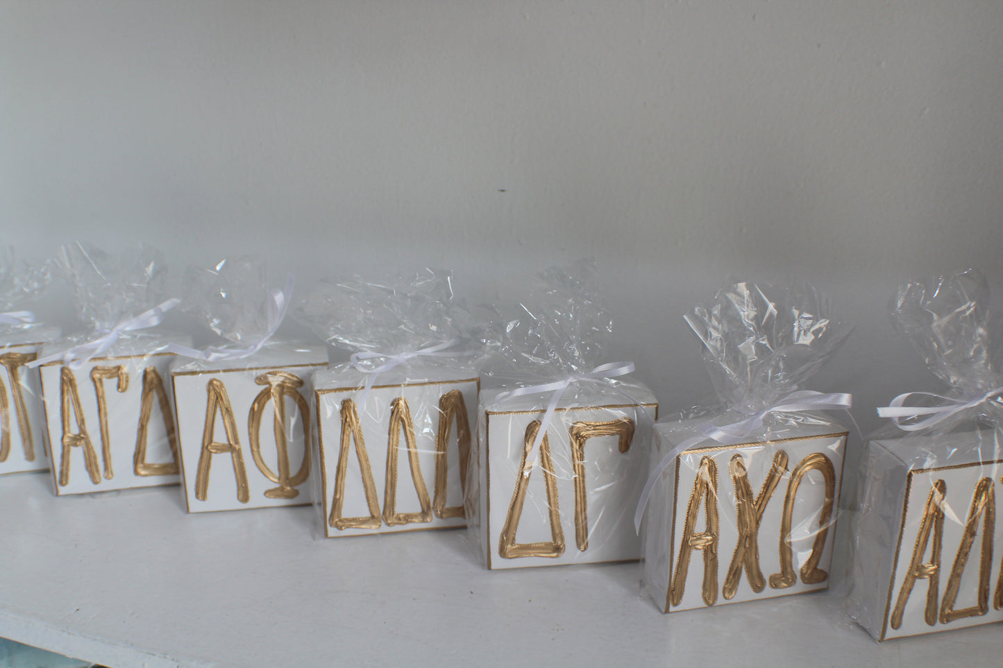 Zeta Tau Alpha White and Gold Canvas