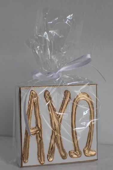 Alpha Chi Omega White and Gold Canvas