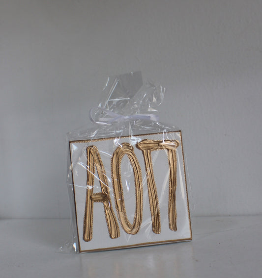 Alpha Omicron Pi White and Gold Canvas