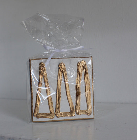 Delta Delta Delta White and Gold Canvas